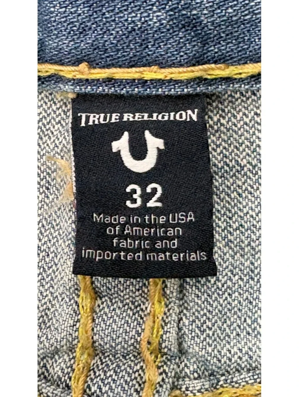 True Religion Men's US Size 32 Ricky Distressed Denim Blue Jeans